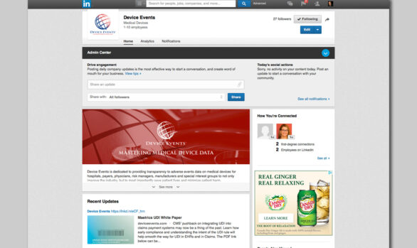 Device Events LinkedIn Business Page