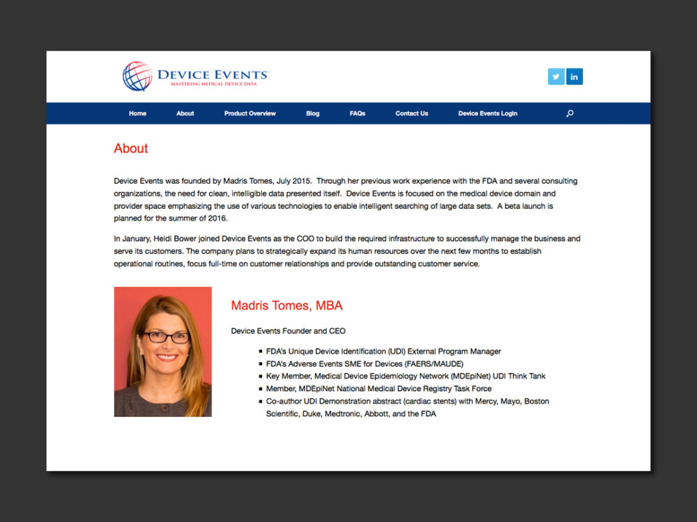 Device Events Website About page