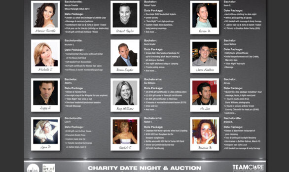 TeamCure Charity Date Night & Auction Candidates Flyer