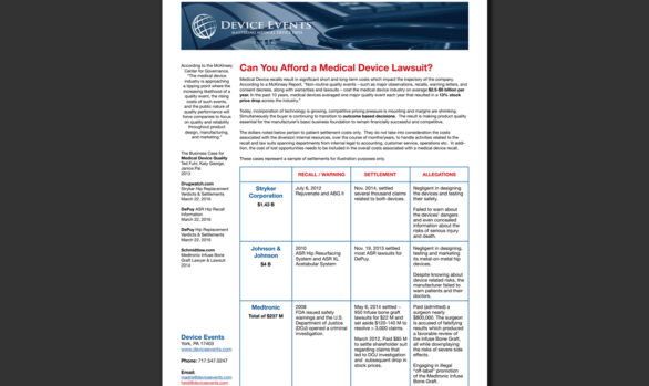 Device Events Newsletter page 1